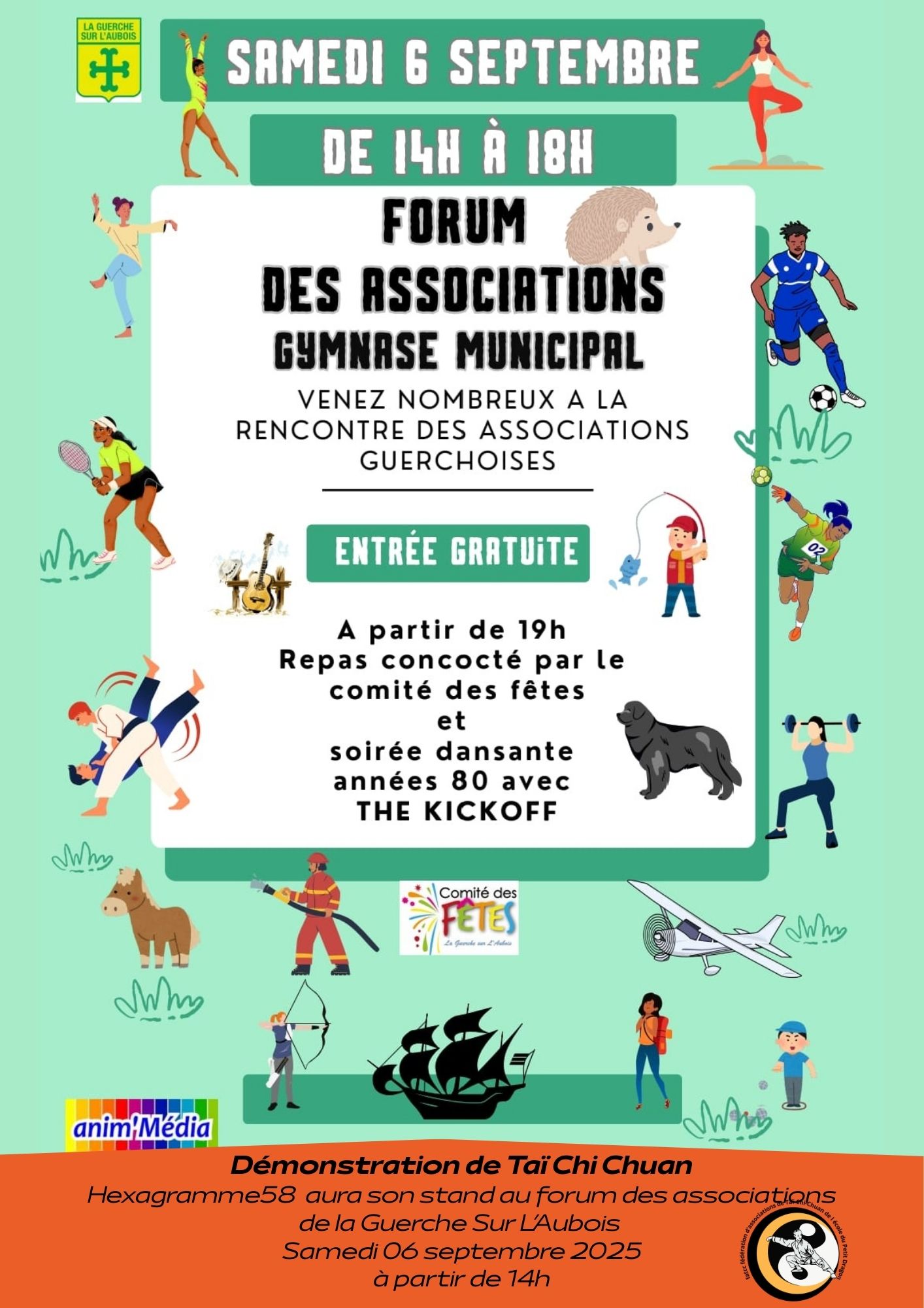 affiches des forums des associations 2025 avec démonstrations de Taï-Chi Chuan